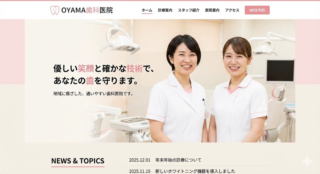 ホームページデザインのサンプル